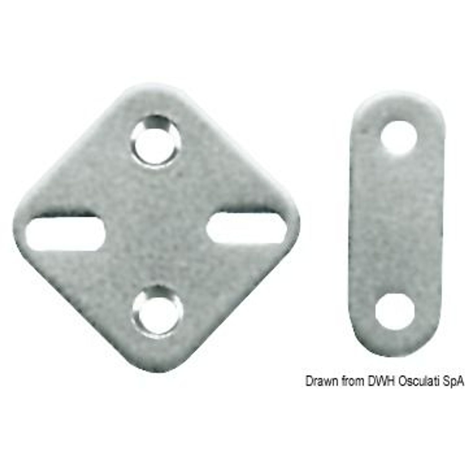 Plade i rustfrit stål 19x51 mm