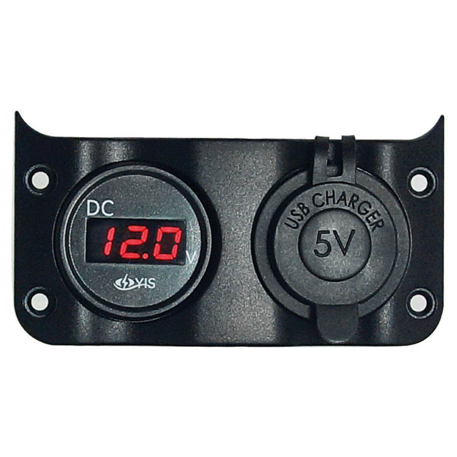 Voltmeter 3/30 V + dobbel USB-stikkontakt