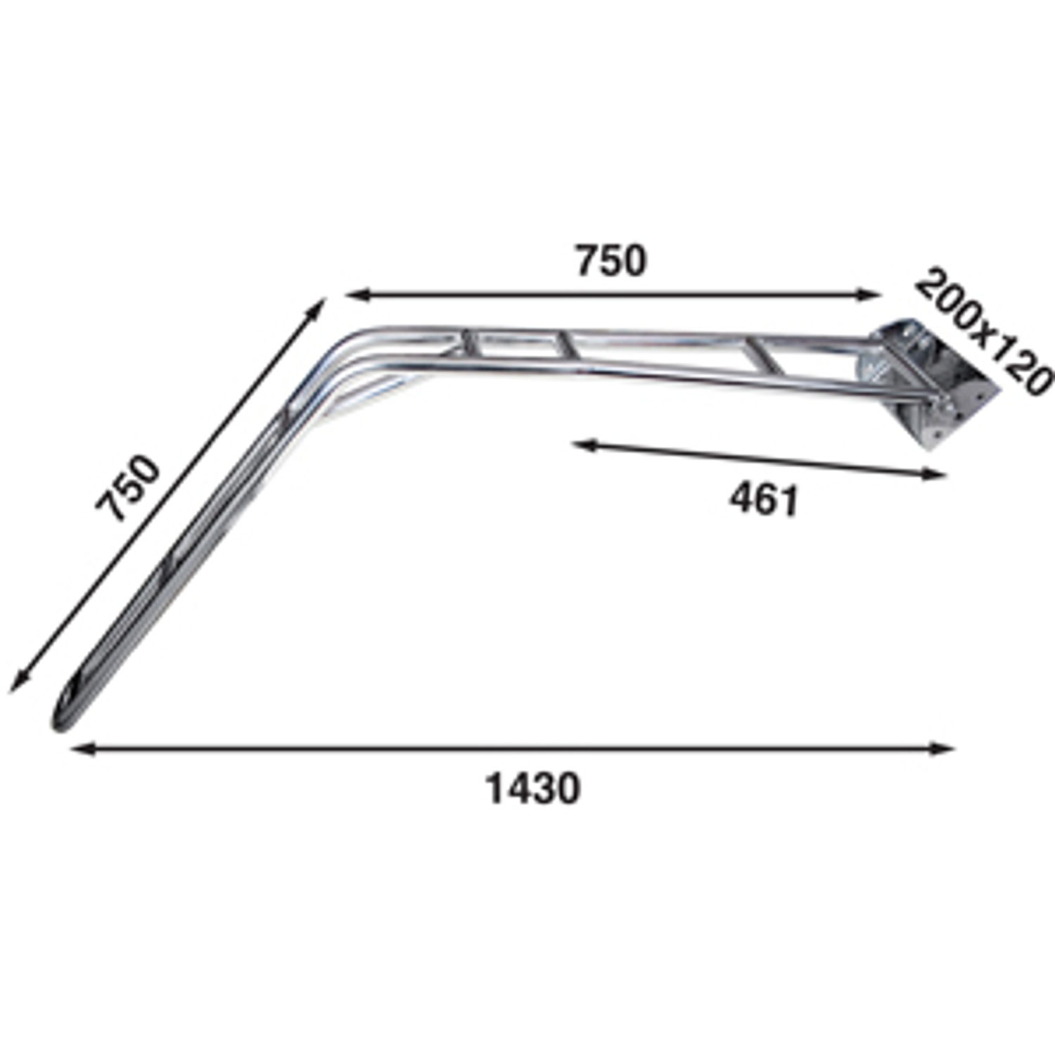 Davit kit 25KIT. For rett akter, med blokk