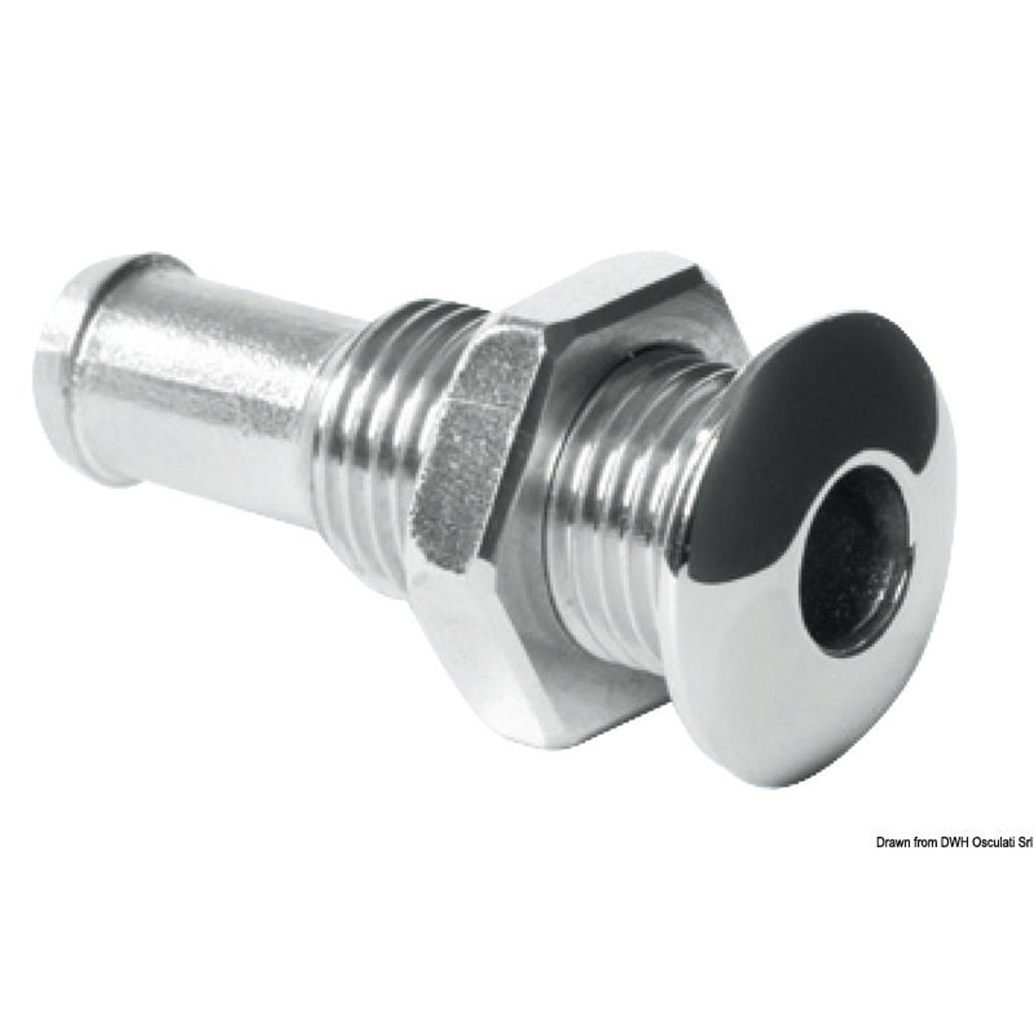 Mini skroggennemføring AISI 316 planmonteret 1/4"