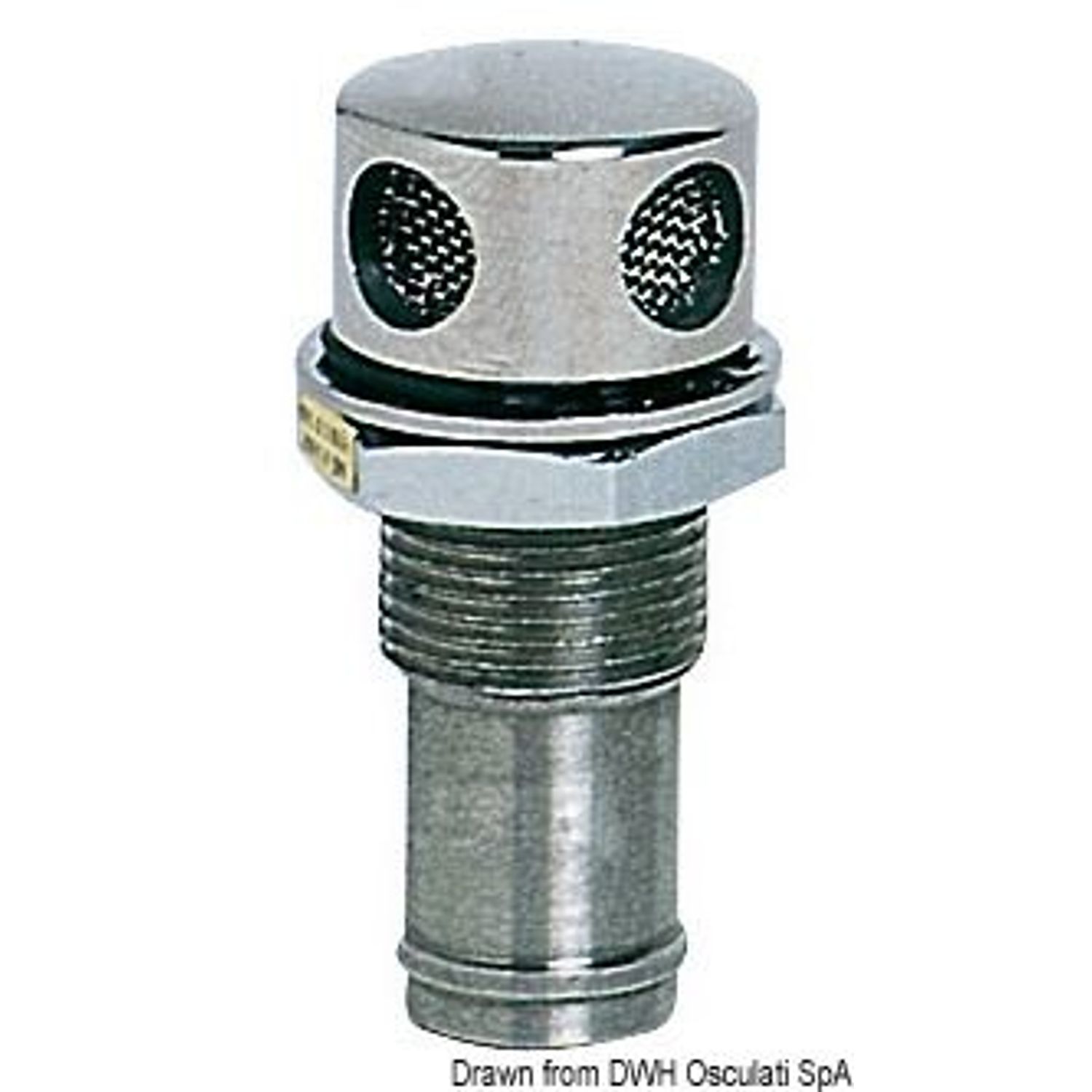 Rak bränsletankventilation i spegelpolerat SS 19 mm