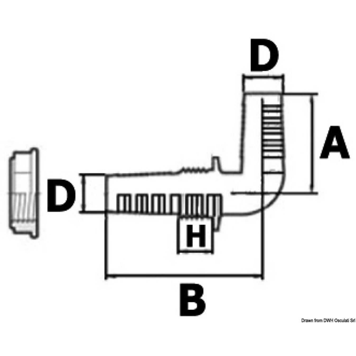 Skottgenomföring i termopolymer 1/2" x 15-17 mm