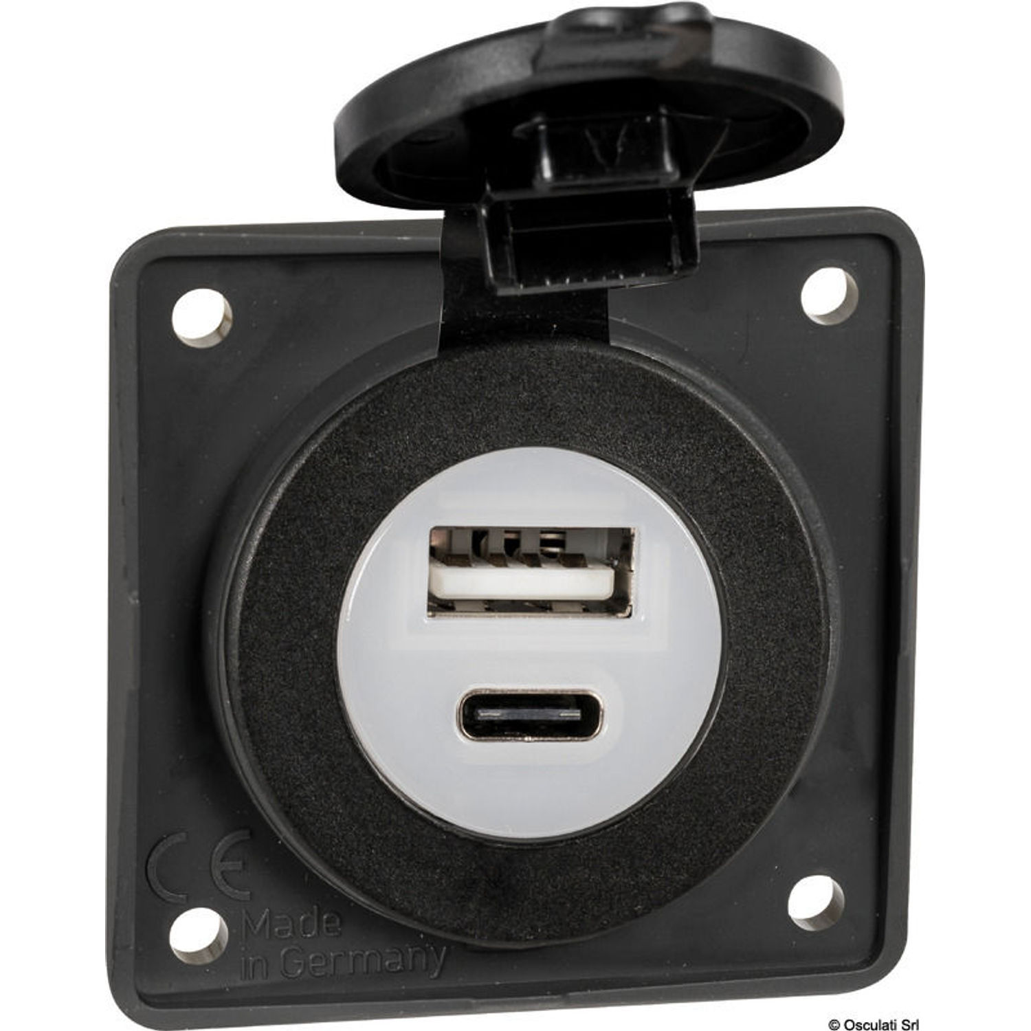 BERKER dubbelt USB A+C-uttag 3+3 A