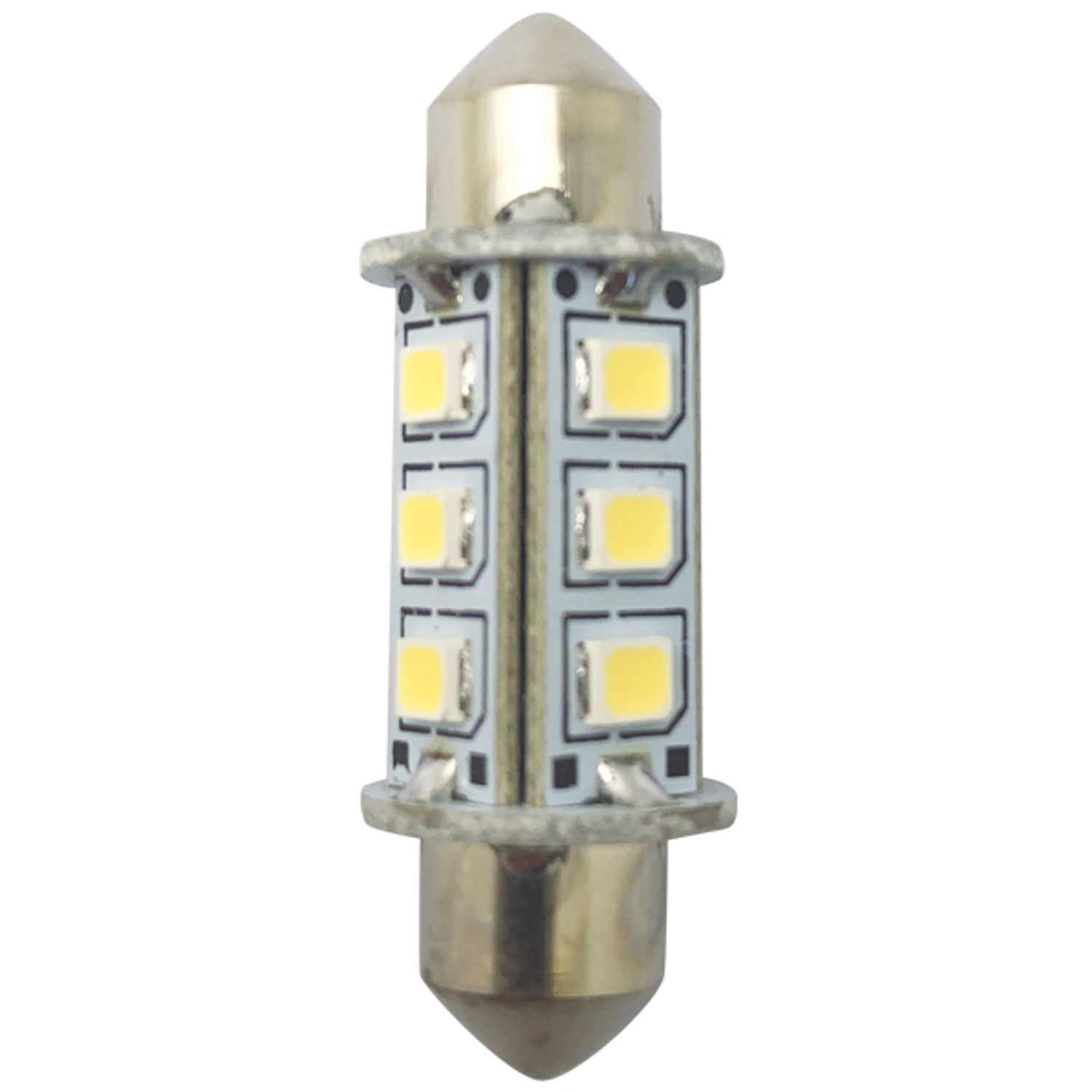 1852 LED lantern pinolpære 37mm 10-36V 1,2/10W 6000K - 2 pak