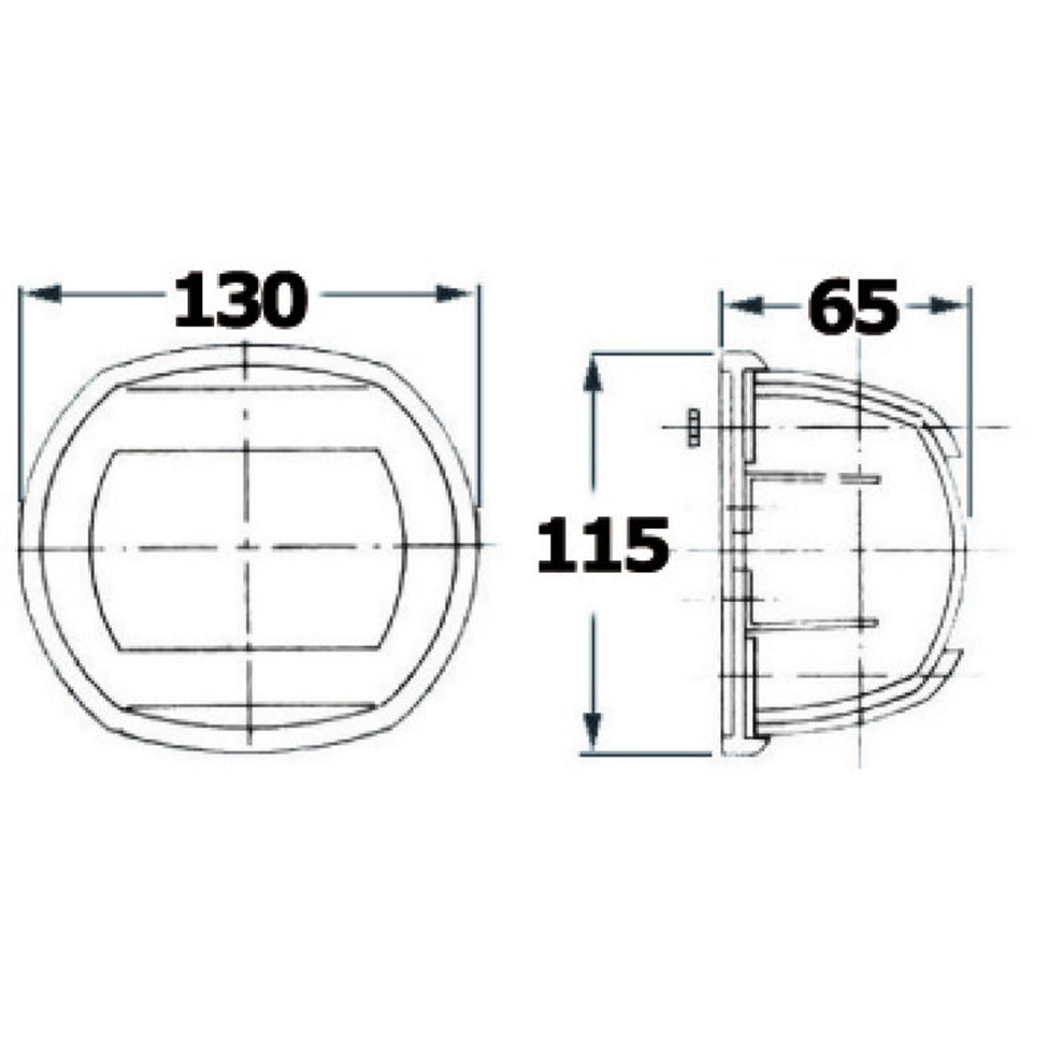 Maxi 20 svart 12 V/112.5° röd lanterna