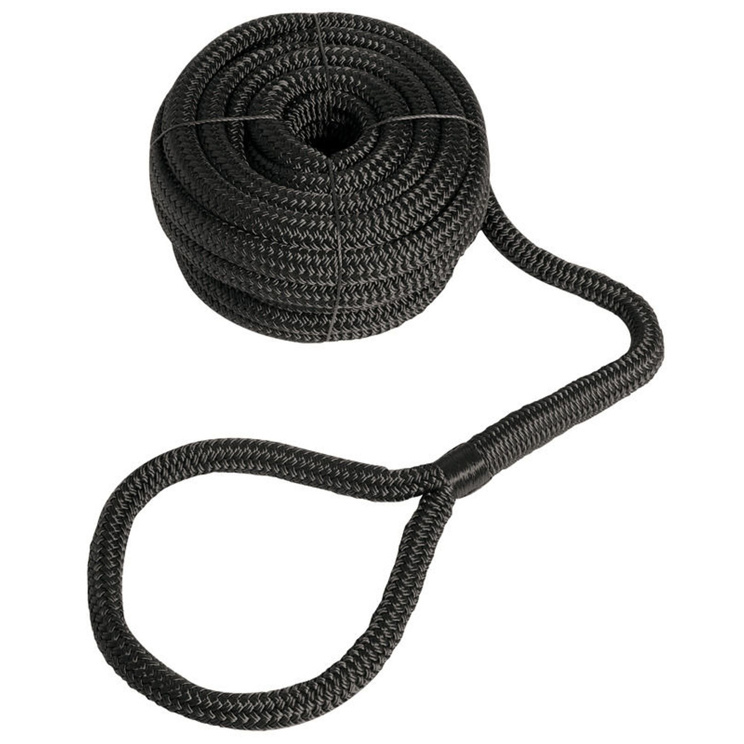 Svart fortøyningstau med øye 24 mm x 15 m