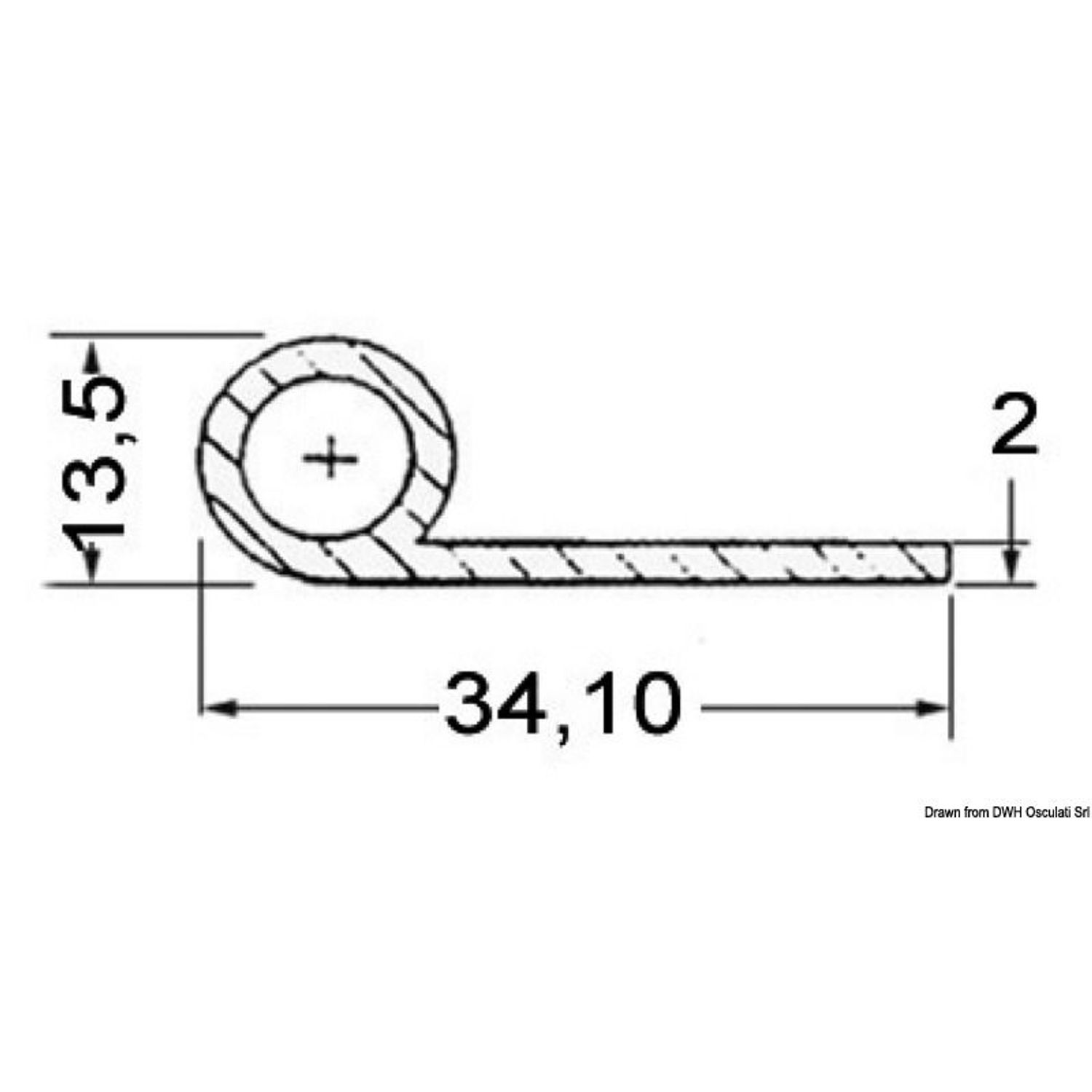 Slidliste 2x34.1x13.5 mm sort