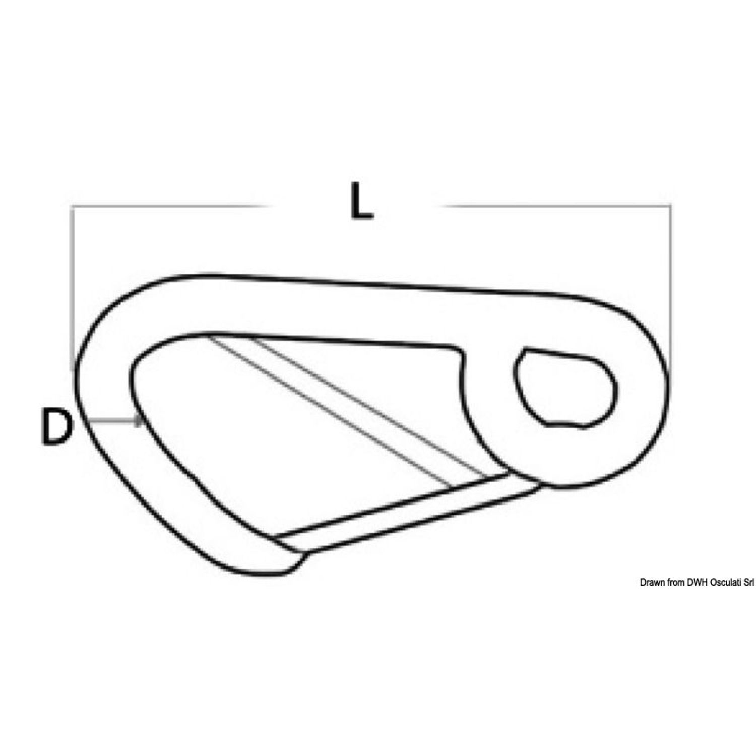 Karbiinihaka AISI 316 suurella avauksella 120 mm