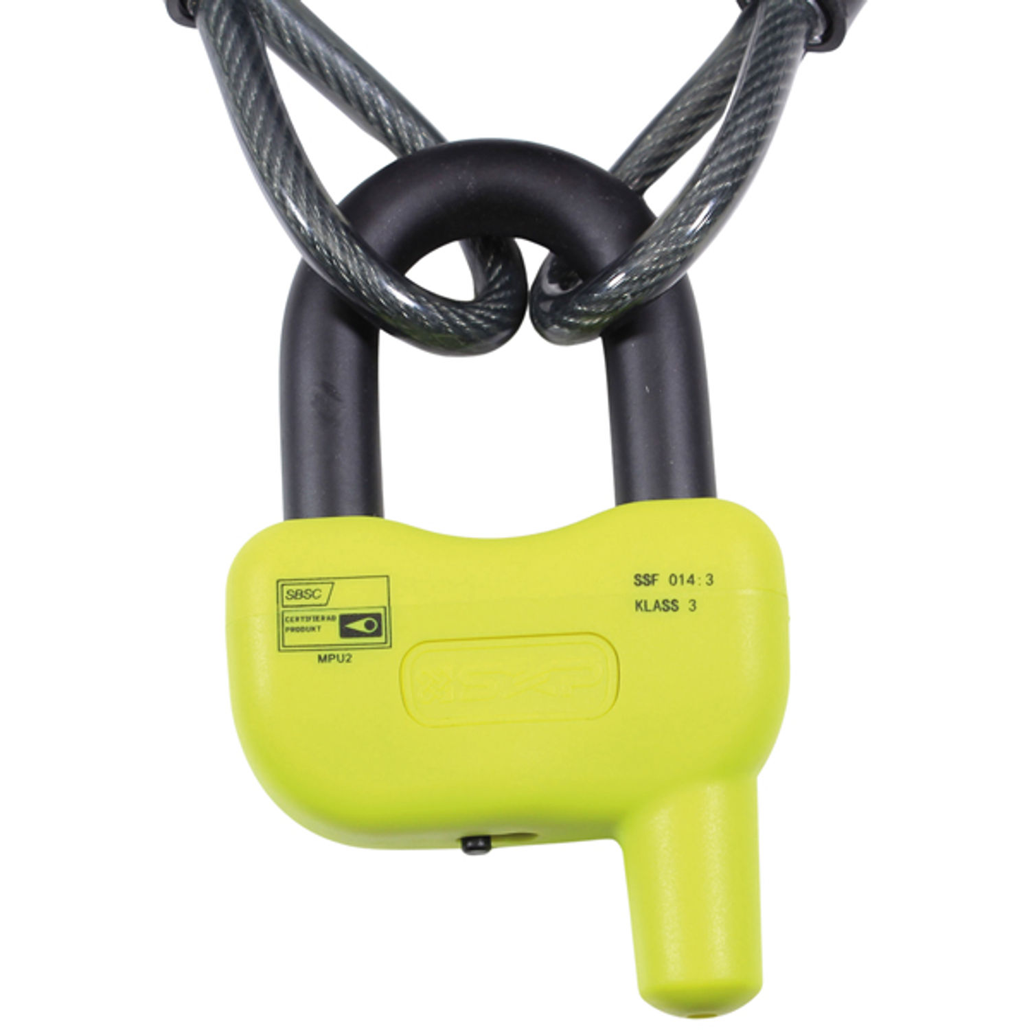 Låsepakke 2, fast hængelås & 3m wire, FG klasse 3