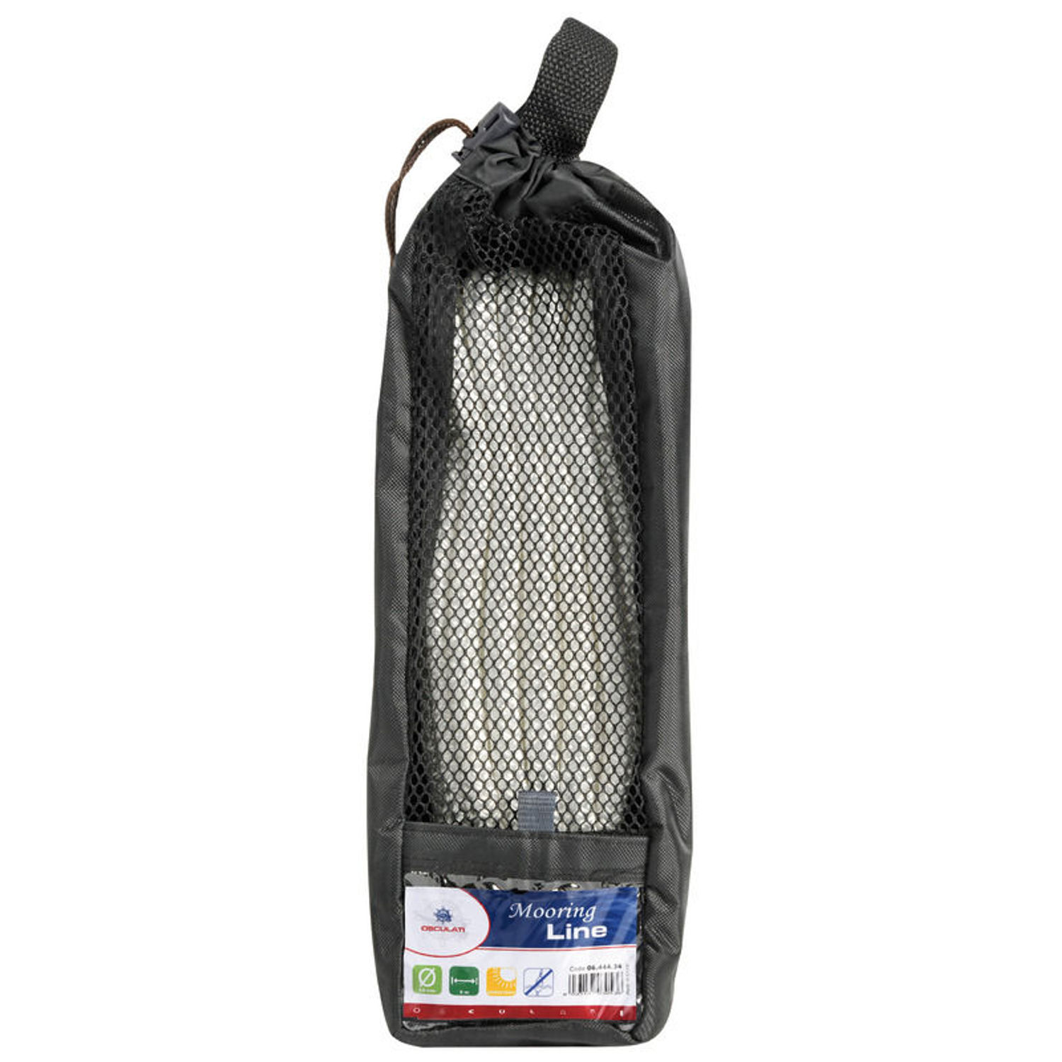 Spleiset fortøyningstau sort 12 mm x 7 m
