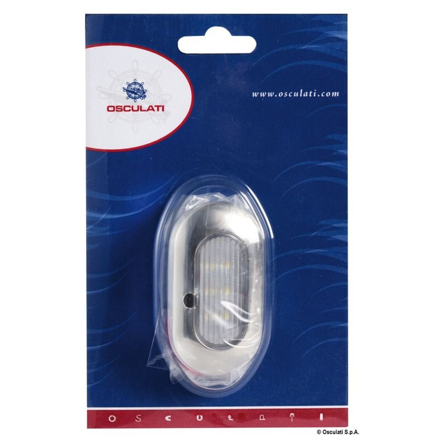Ovalt 6-LED courtesylys hvitt