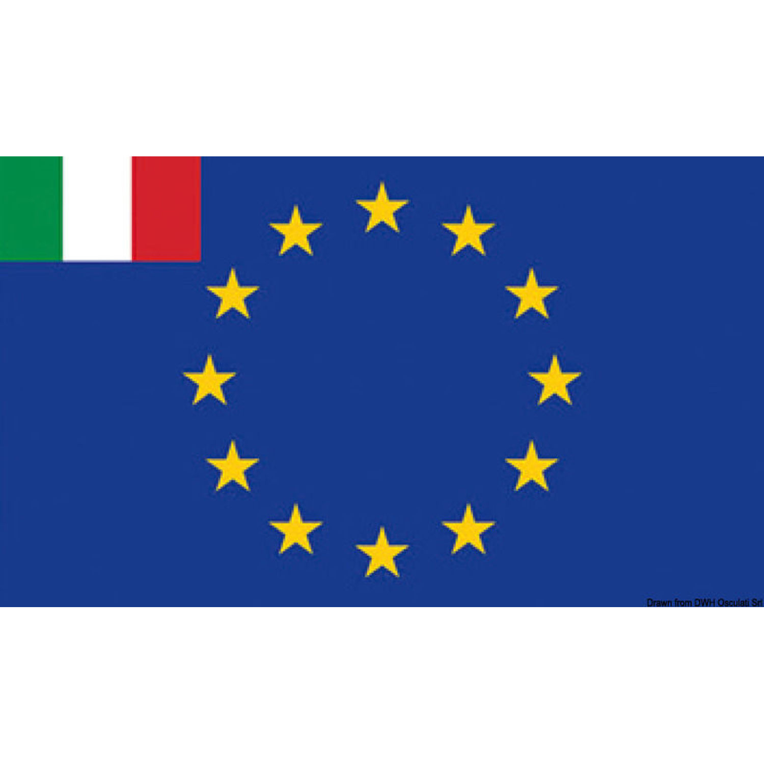 EU-flagg + lite Italia-flagg 30 x 45 cm