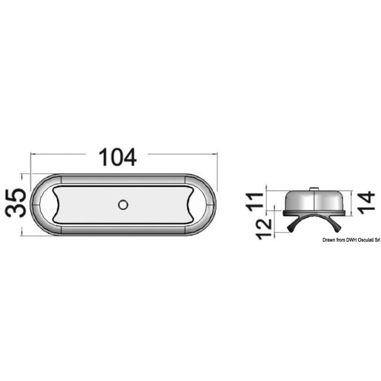 BIMINI kompakt loftlampe 8 HD LED buet bund med afbryder