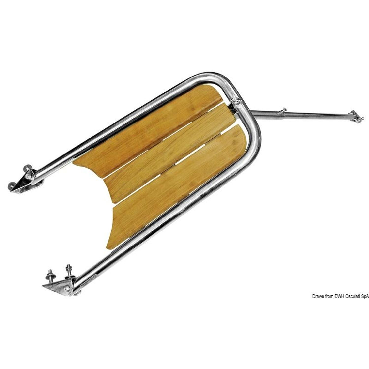 Dolphin striker AISI 316/teak med 3-trins stige