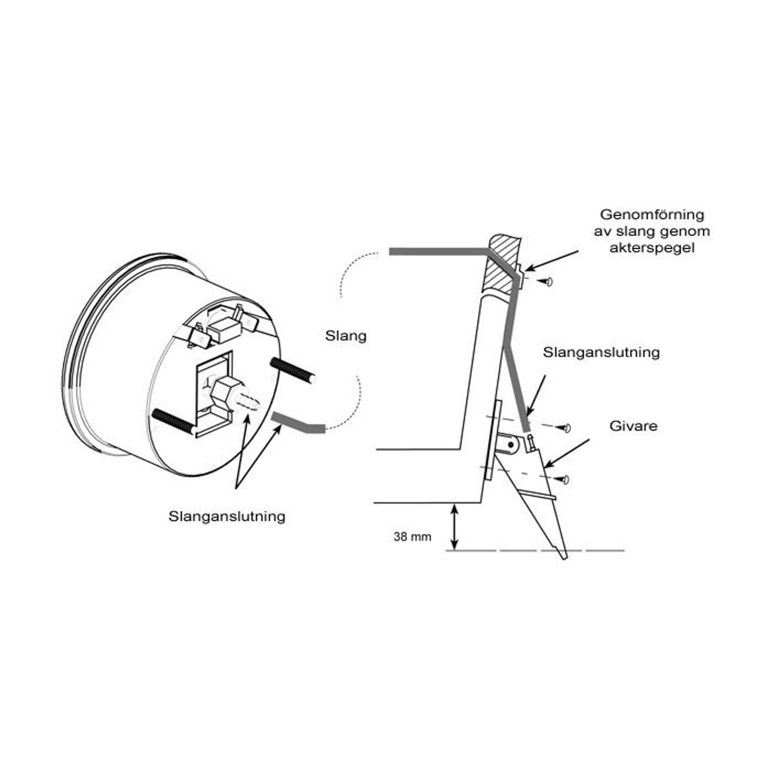 Slange og transducer til tryklog