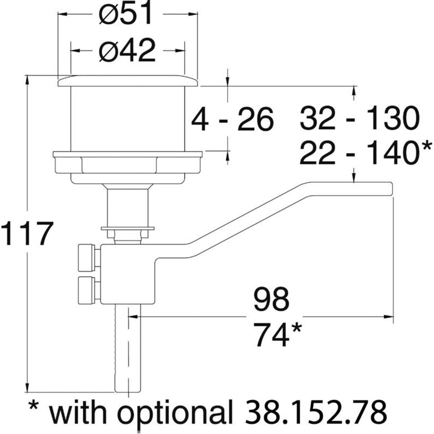 Indfældet drejelås til spilhåndtag