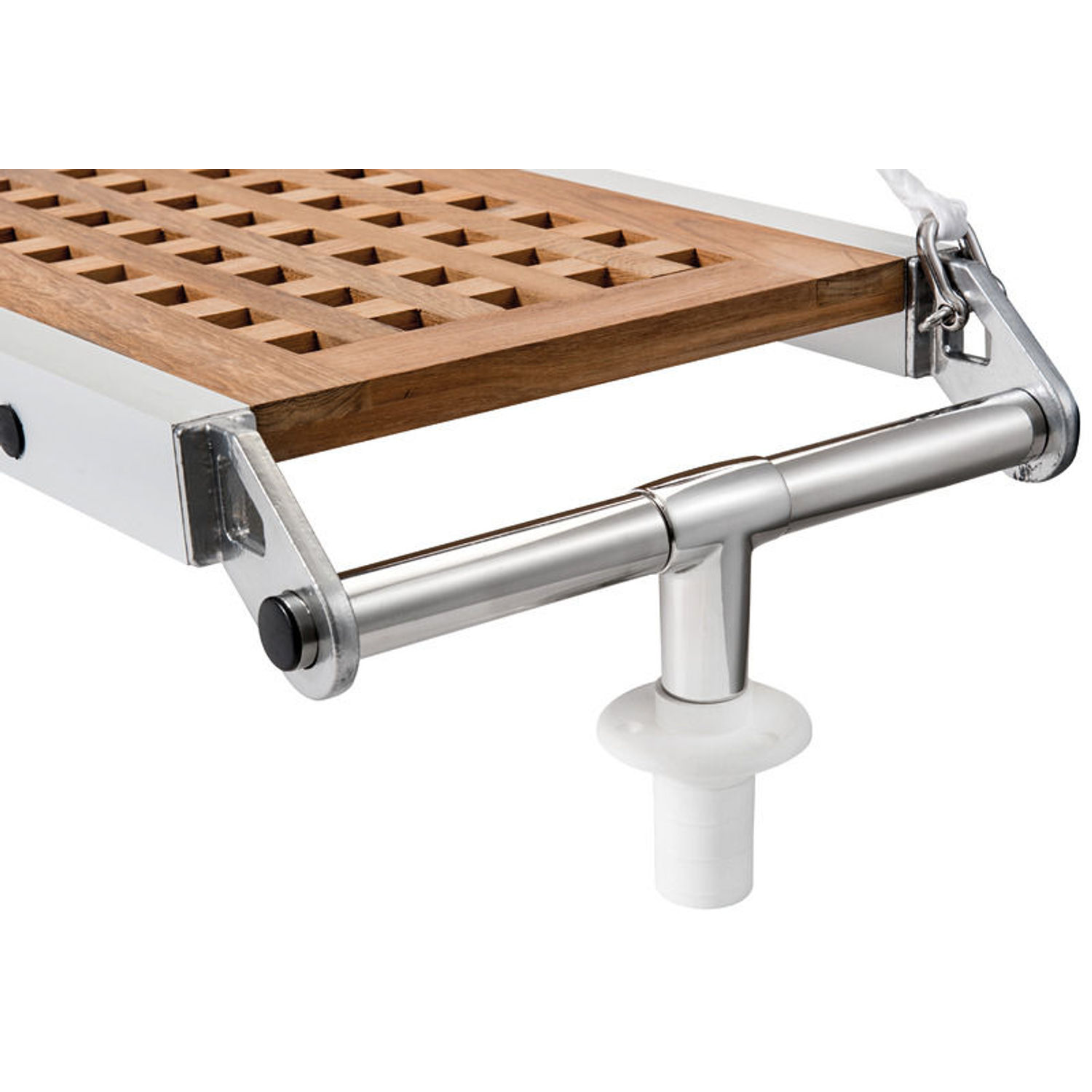 Fast landgång med teakgaller 210 cm