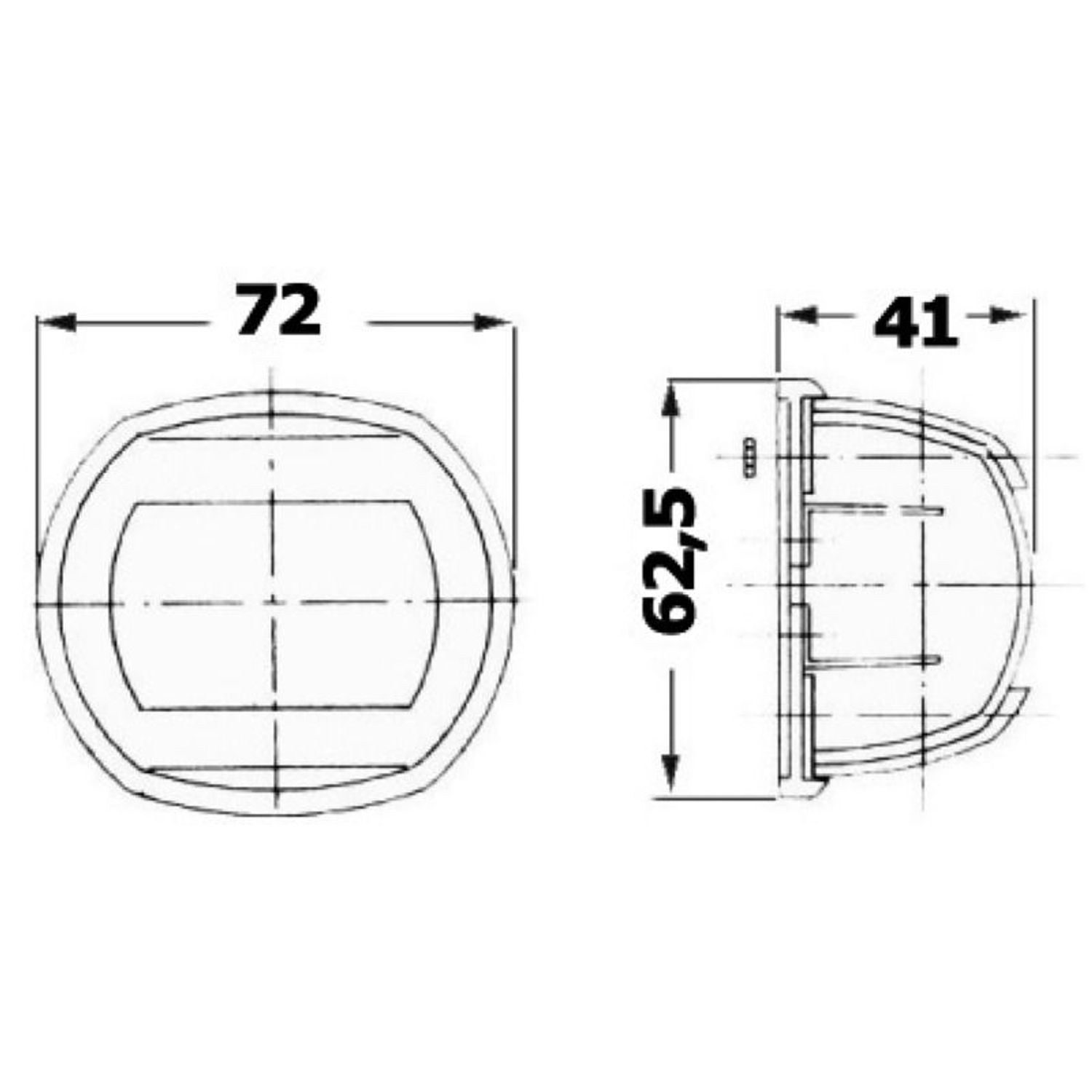 Compact 112.5° punainen LED-kulkuvalo