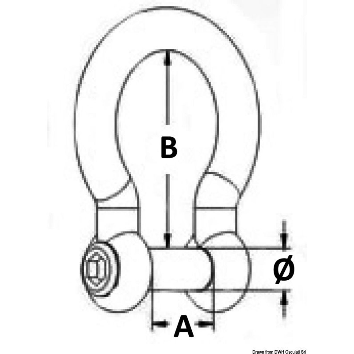 Bågschackel AISI 316 10 mm