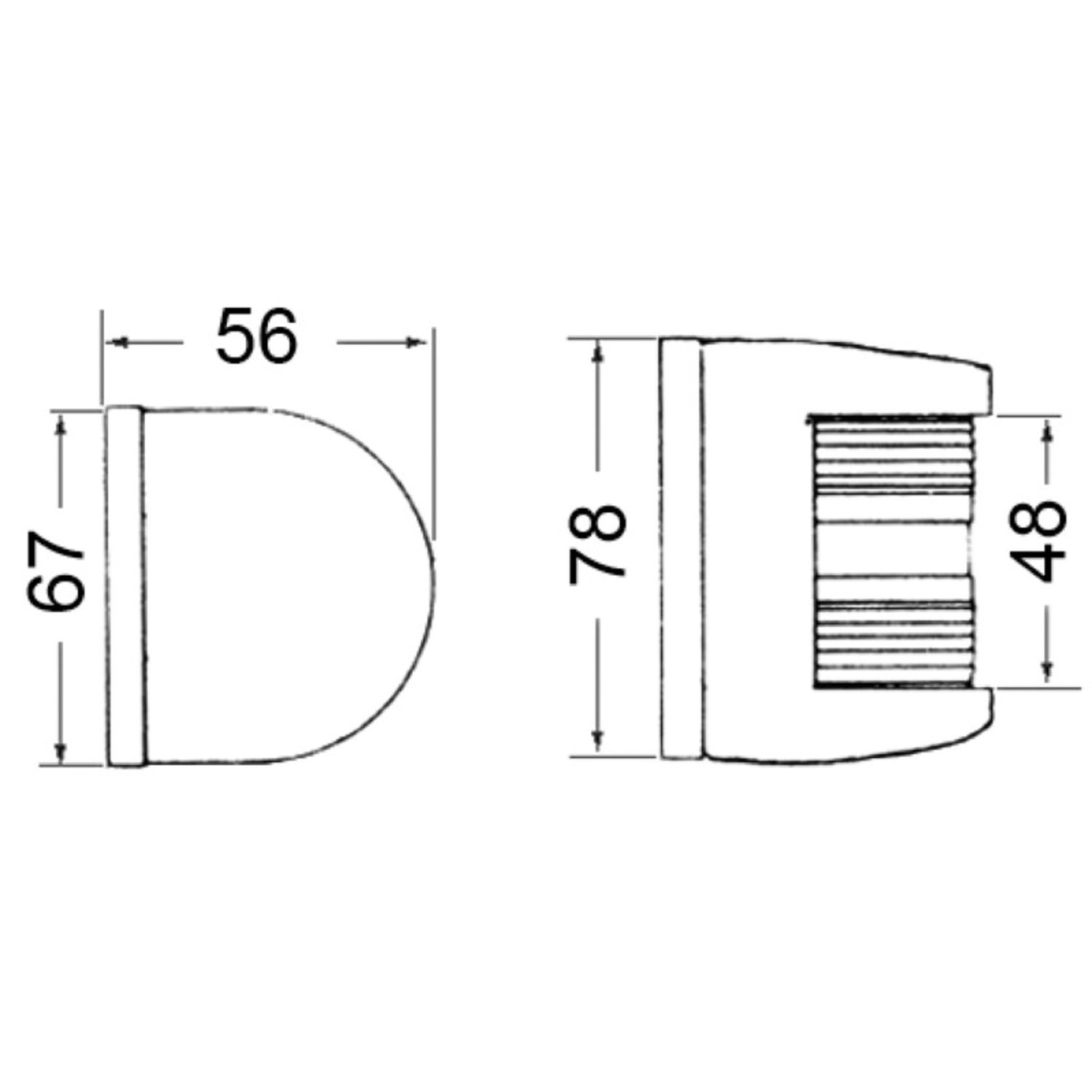 Lanterna Babord/Styrbord 225° Båtar <12m