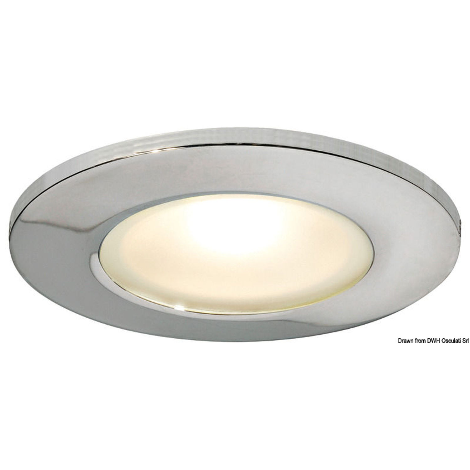 Montserrat II LED innfelt taklampe, speilpolert, hvit