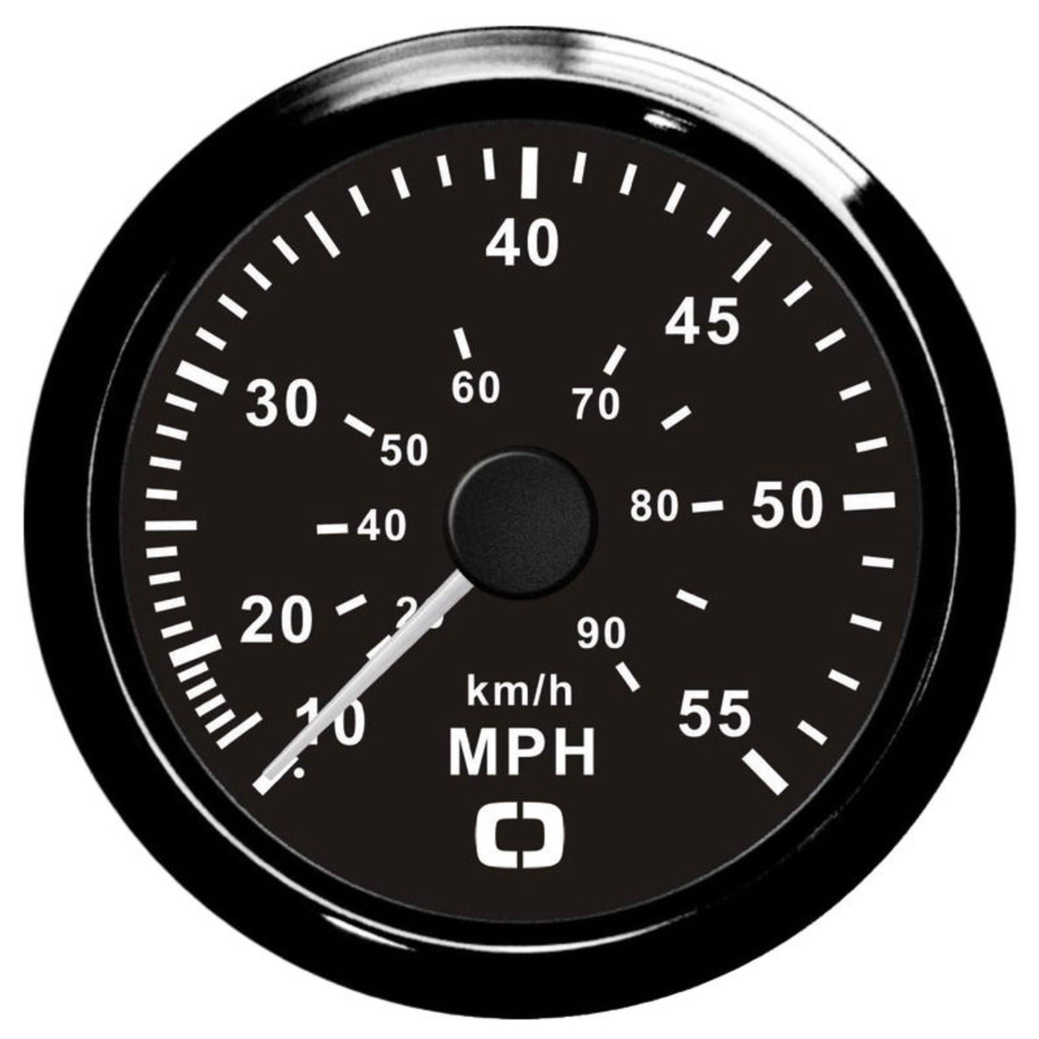 Pitot-fartmåler 0-55 MPH sort/blank
