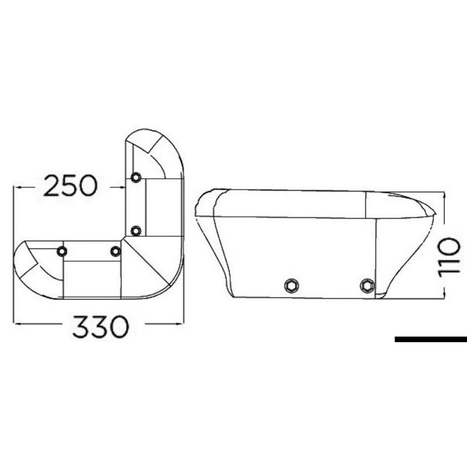 Brygg- och pålfendert 330 mm blå