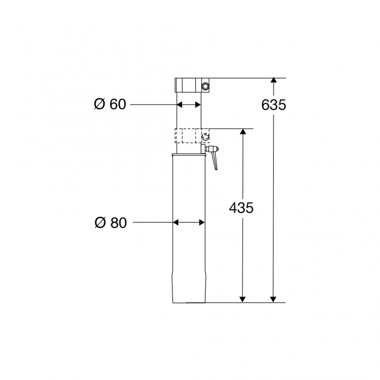 Stolestativ uten bunnplate 40-60 cm Ø800 mm