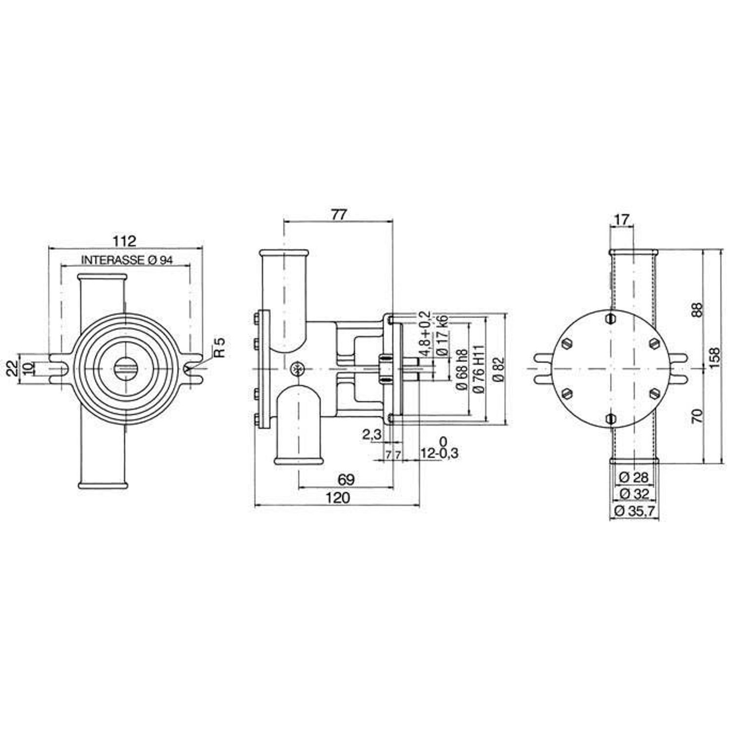 Ancor Impellerpumpe for Motor ST160