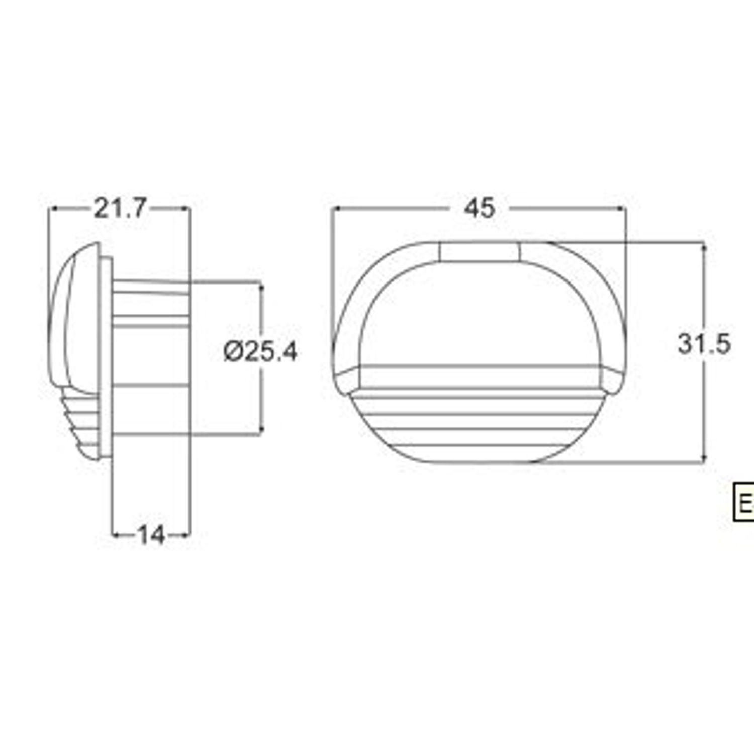 Hella Trinnbelysning LED 45 x 32 mm