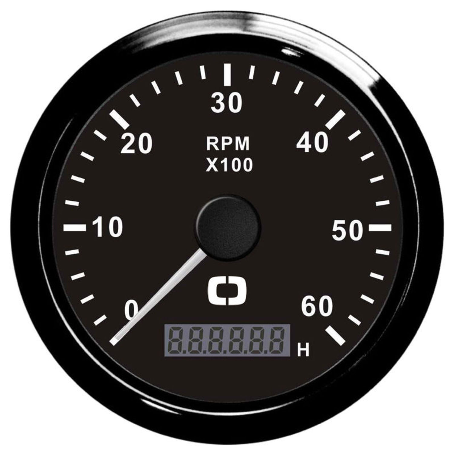 Omdrejningstæller 0-6000 RPM sort/sort
