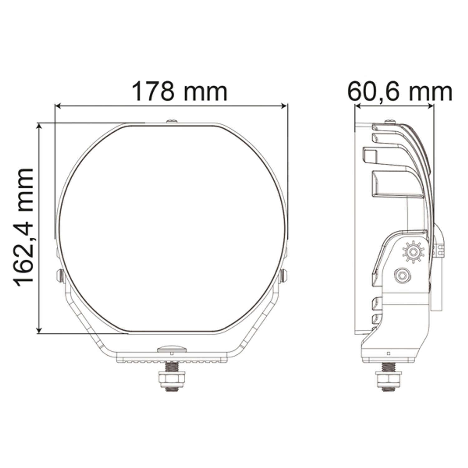 1852 7"" LED Spot 10-30Vdc, 164W LED, Combo 8936lm