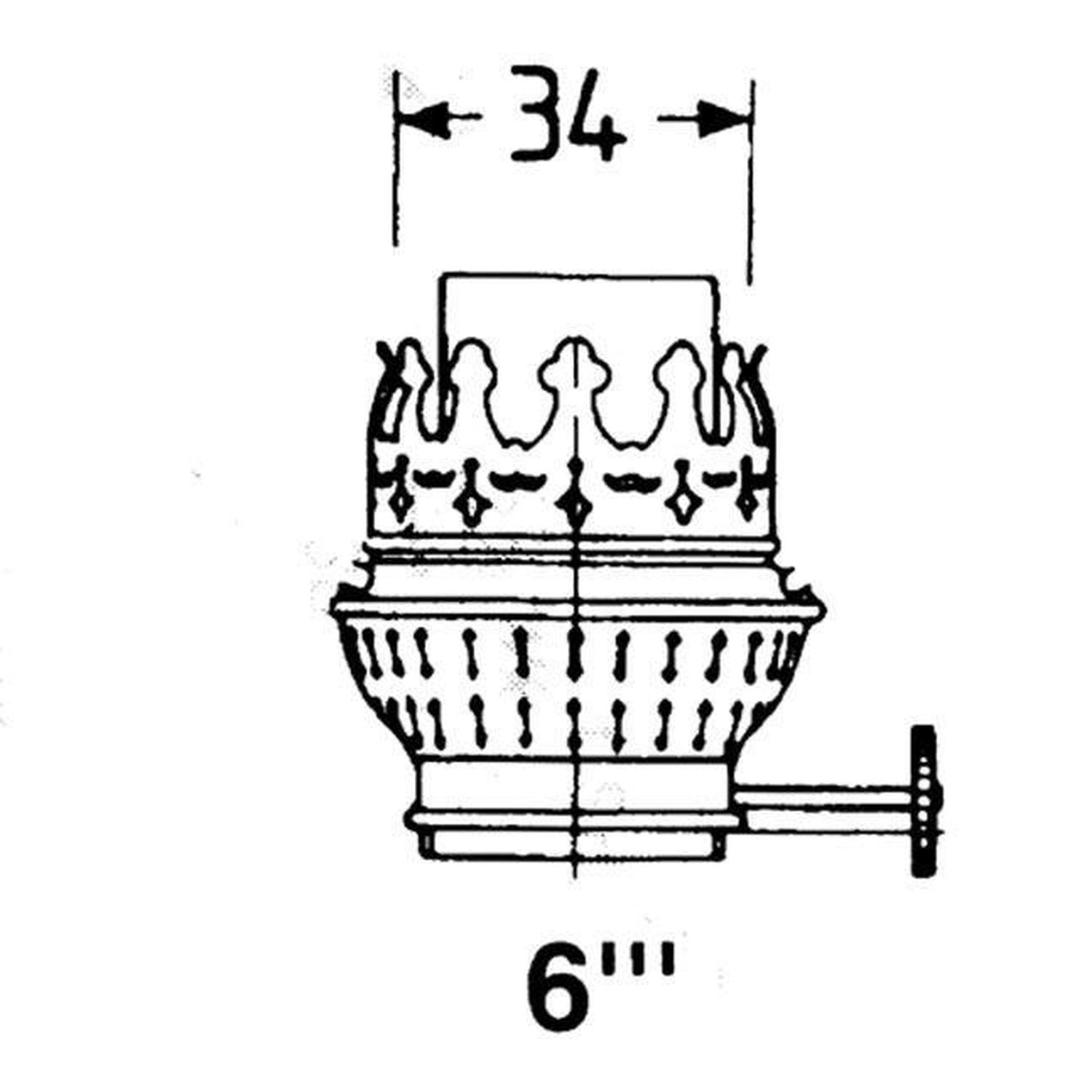 DHR Brænder Messing 6" Olielampe