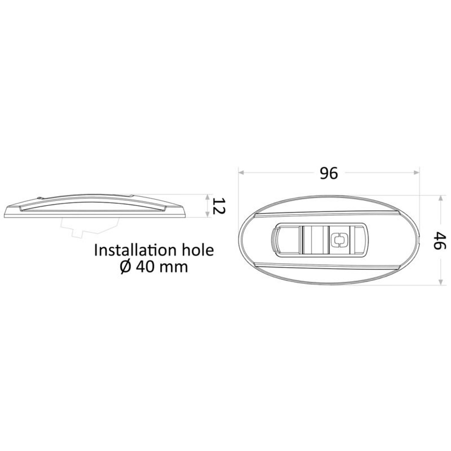 NEMO LED-lanternor - babord+styrbord 112.5° för infälld montering