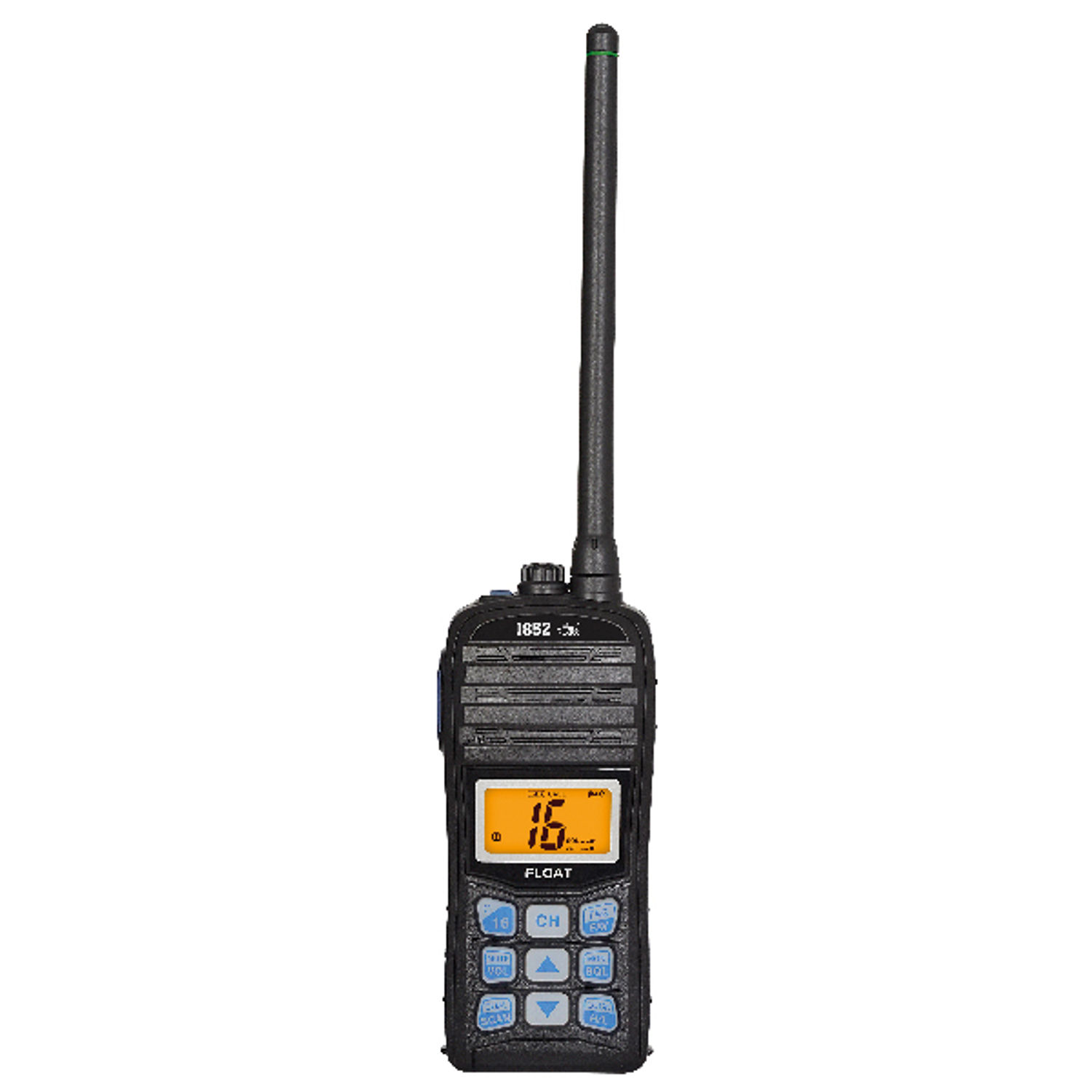 1852 VHF Radio VT35M, flyder, IPX7, 5W m/bordlader