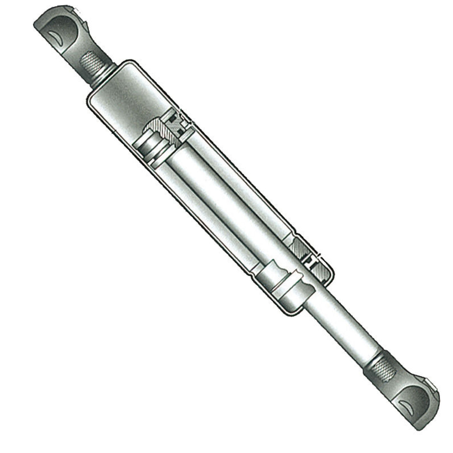 Gasfjeder med kuglehoved AISI 316 254 mm 14 kg