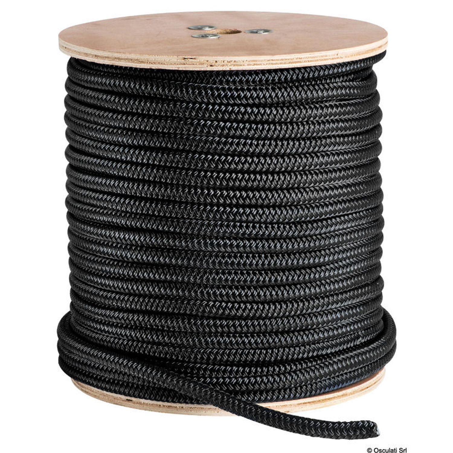 Dubbelflätad svart 12 mm