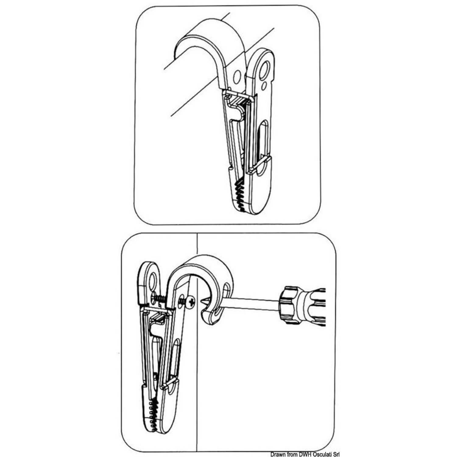 Skottfästclips 22/28 mm