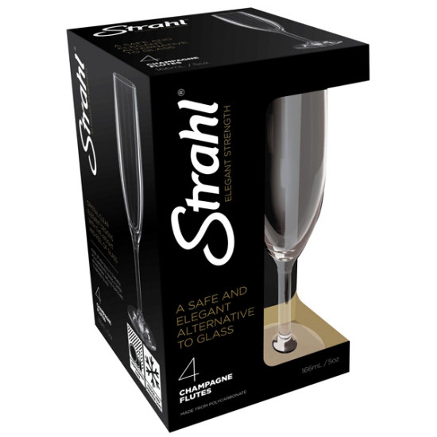 Strahl Champagneglas, 166ml, 4 stk