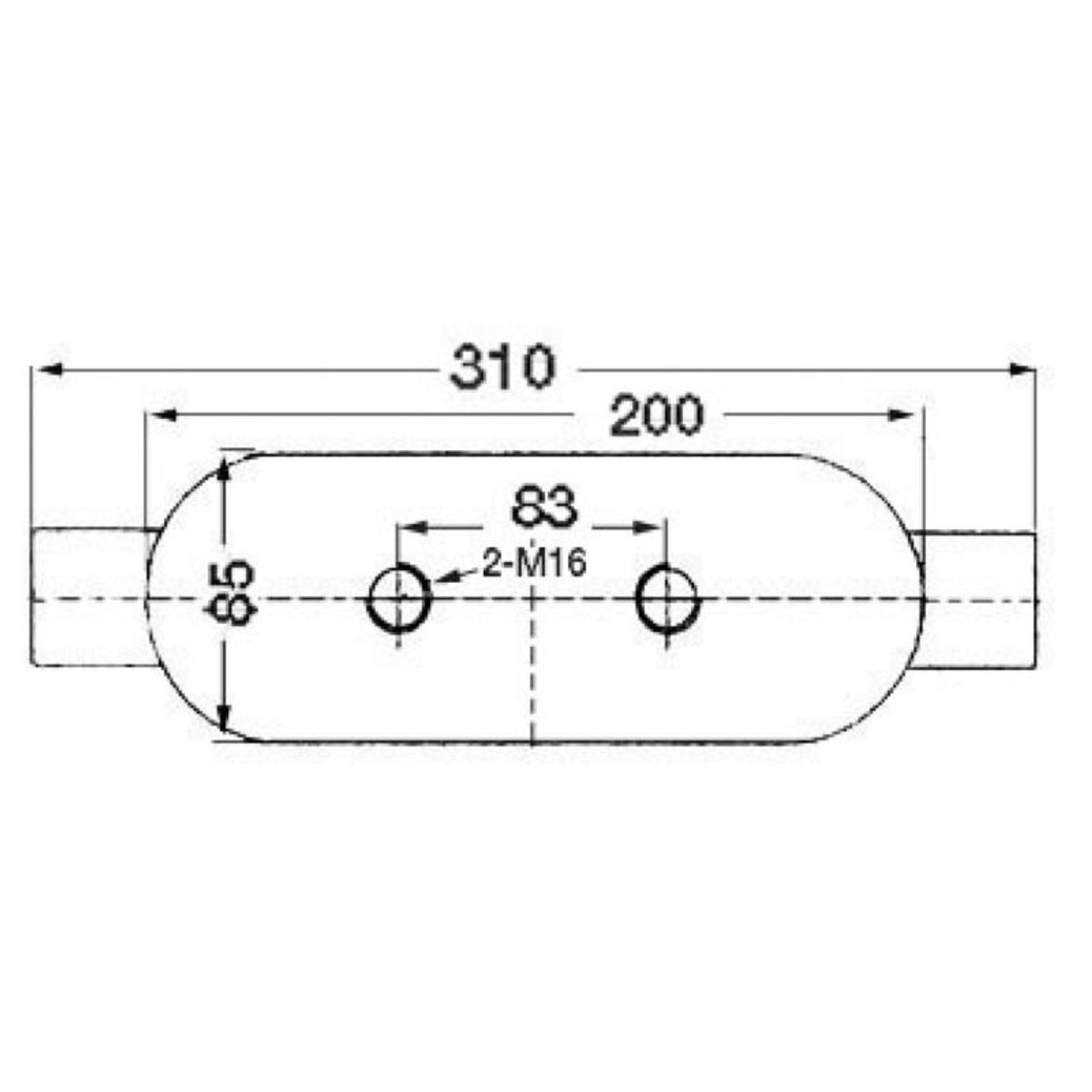 Nordik knap spegelpolerad AISI316 310 mm oval