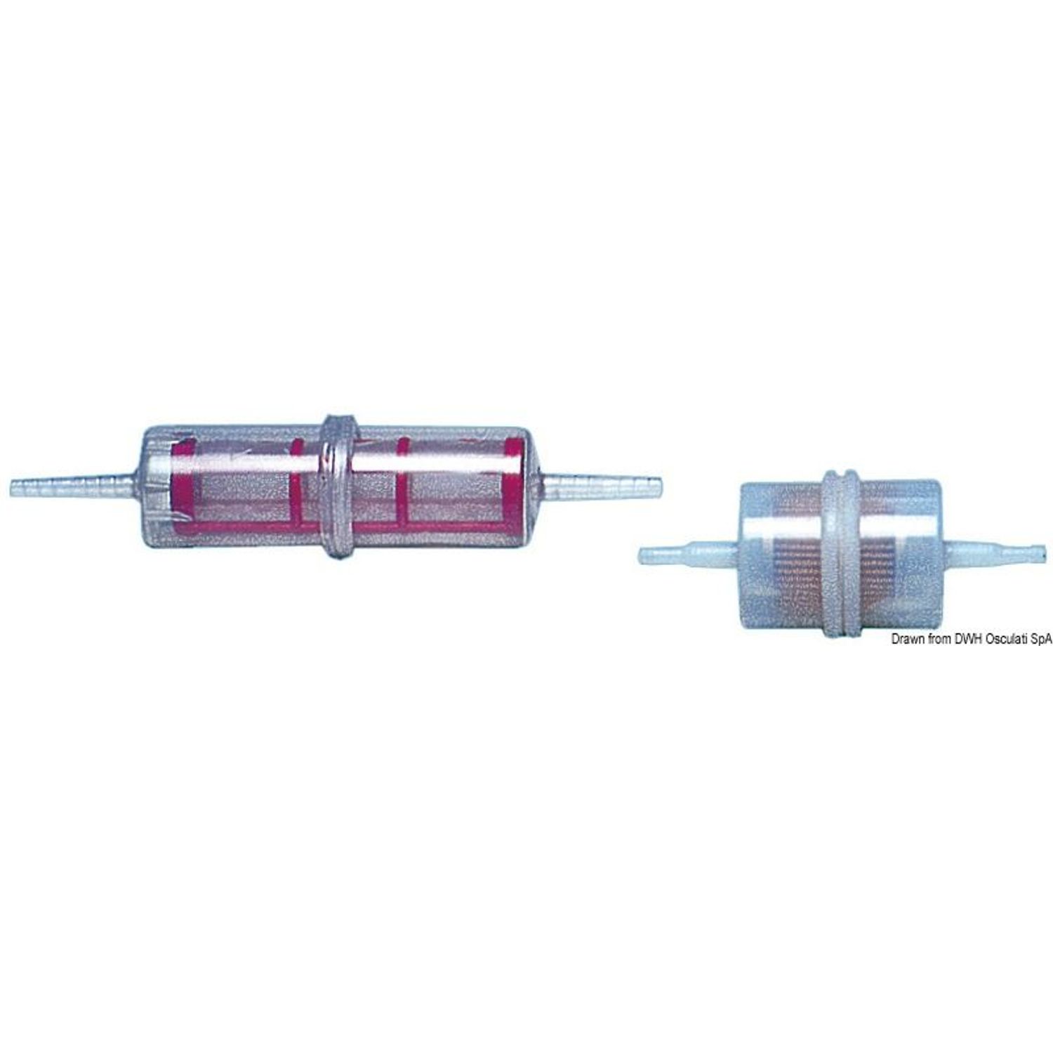 Transparent plastfilter til benzin/diesel 8-10 mm