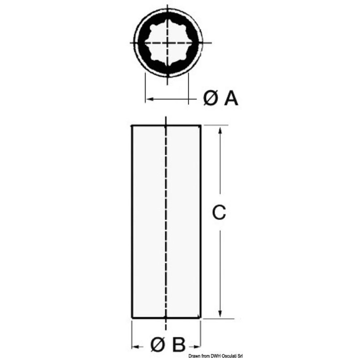 Akselilinjaholkki 50 mm 2"5/8