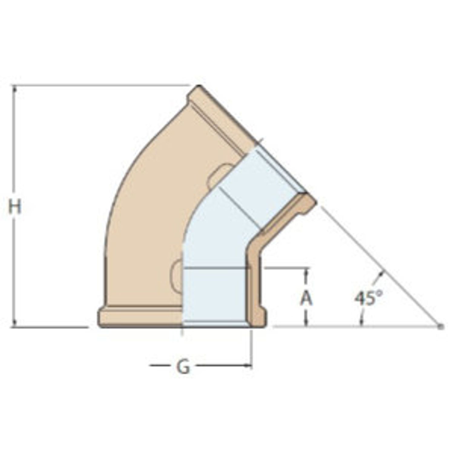 Guidi Putkiliitos 45° pronssia