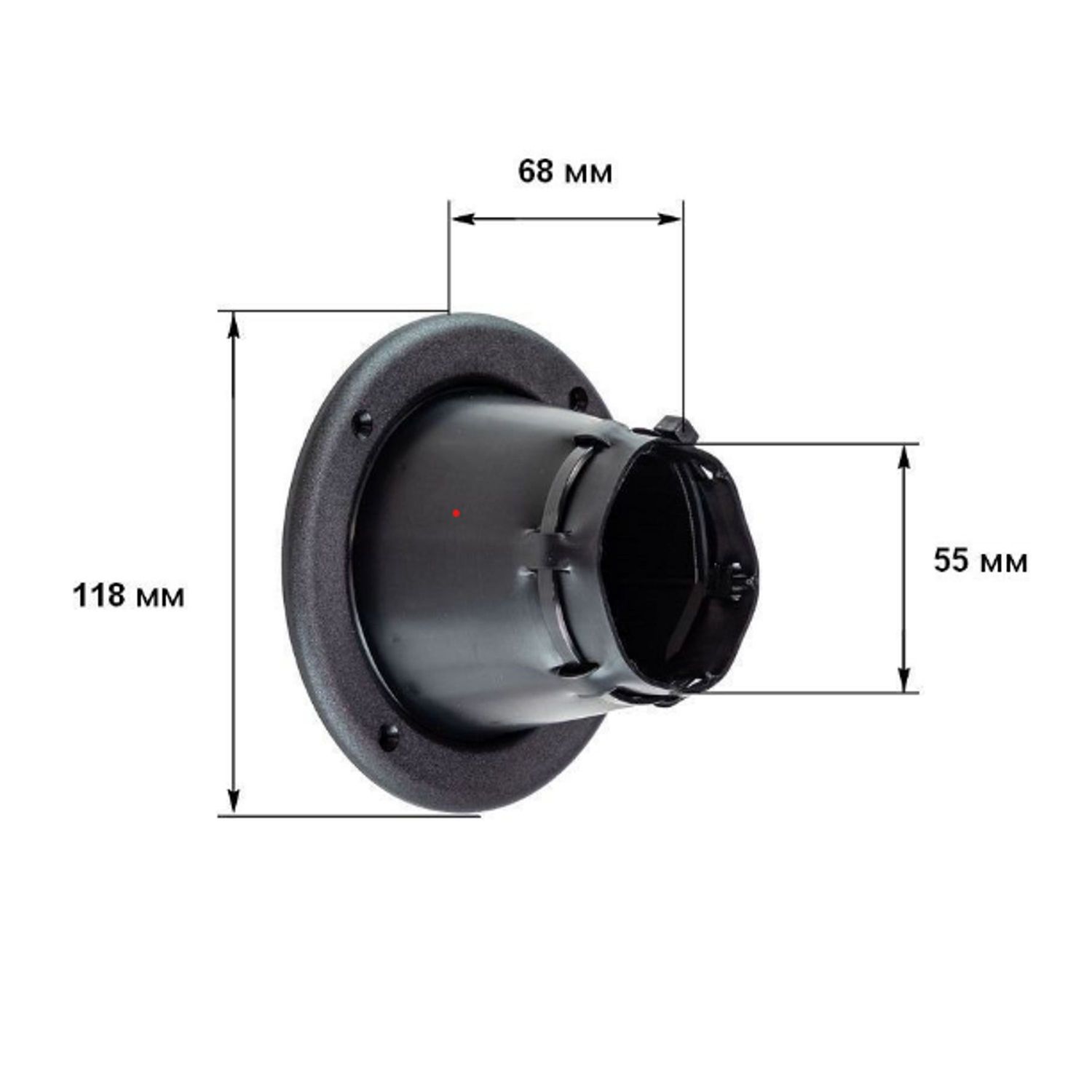 Gummibælg sort Ø 118mm med strips