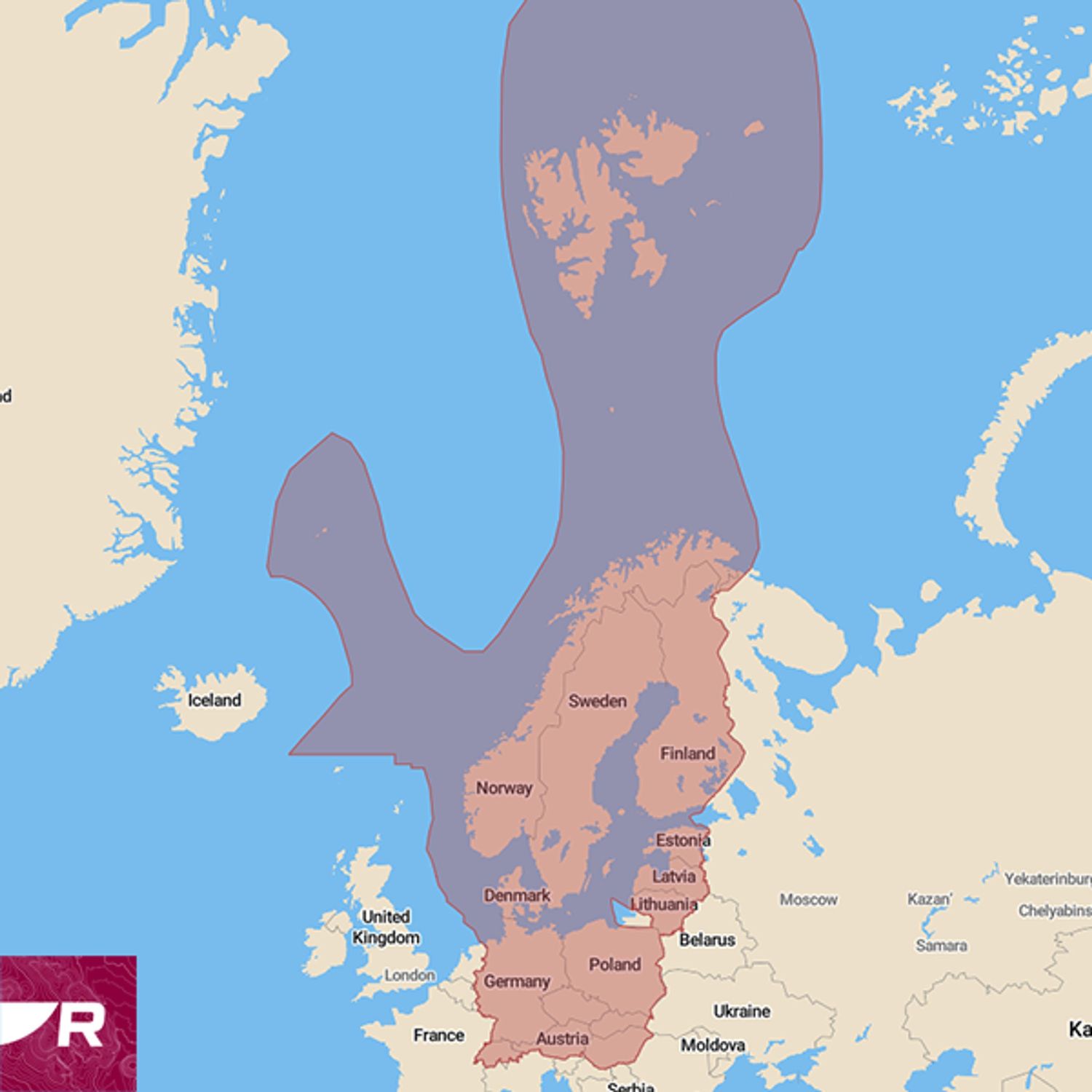 Raymarine LightHouse kort over Nordeuropa Raymarine LightHouse kort over Nordeuropa