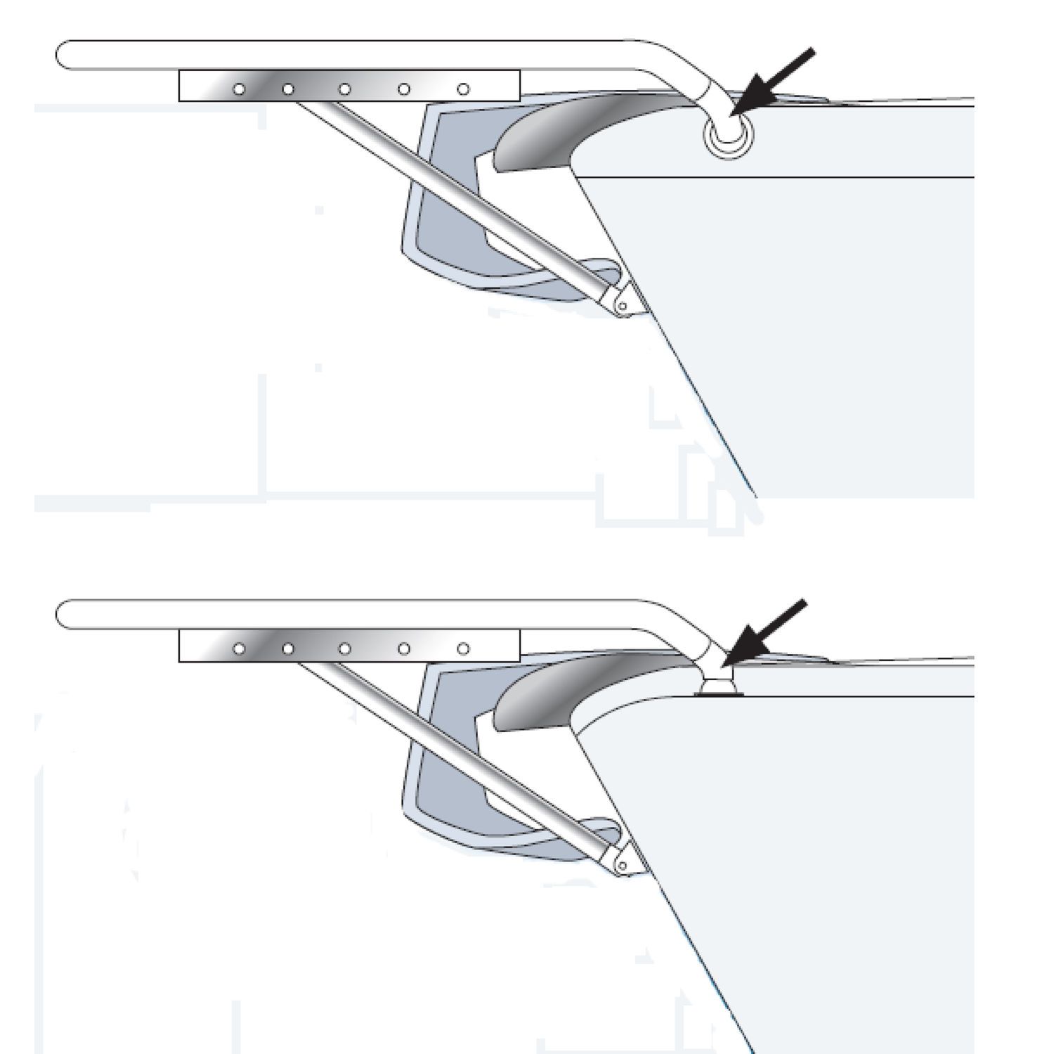 Adapter til motorbåtspeker P1085 Ø32mm