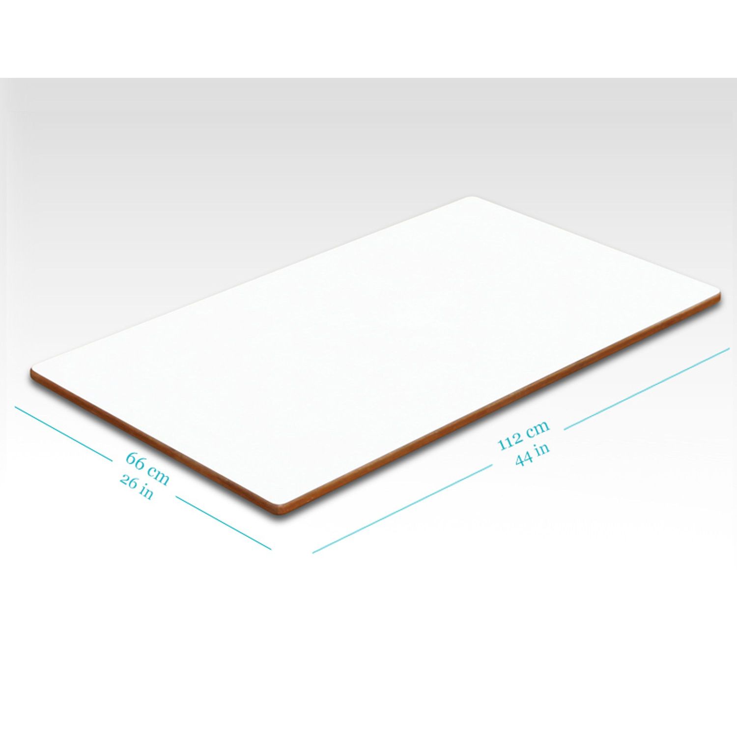 Forma Bordplate Hvit med kant i teak, 66x112cm