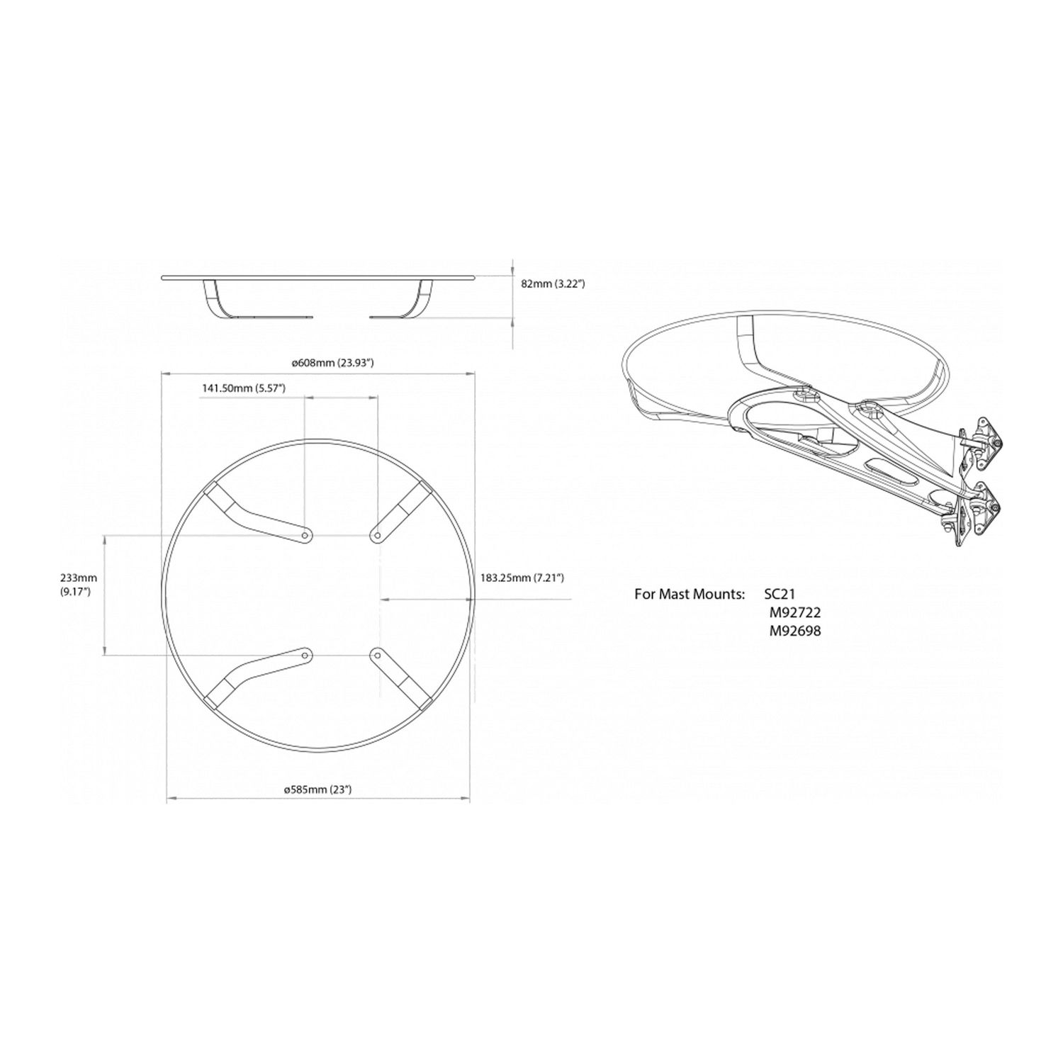 Scanstrut SC29 Radar beskyttelse til Raymarine Quantum