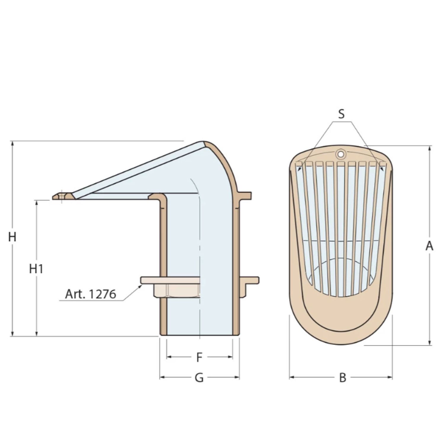 Guidi Skroggennemføring med si i Bronze