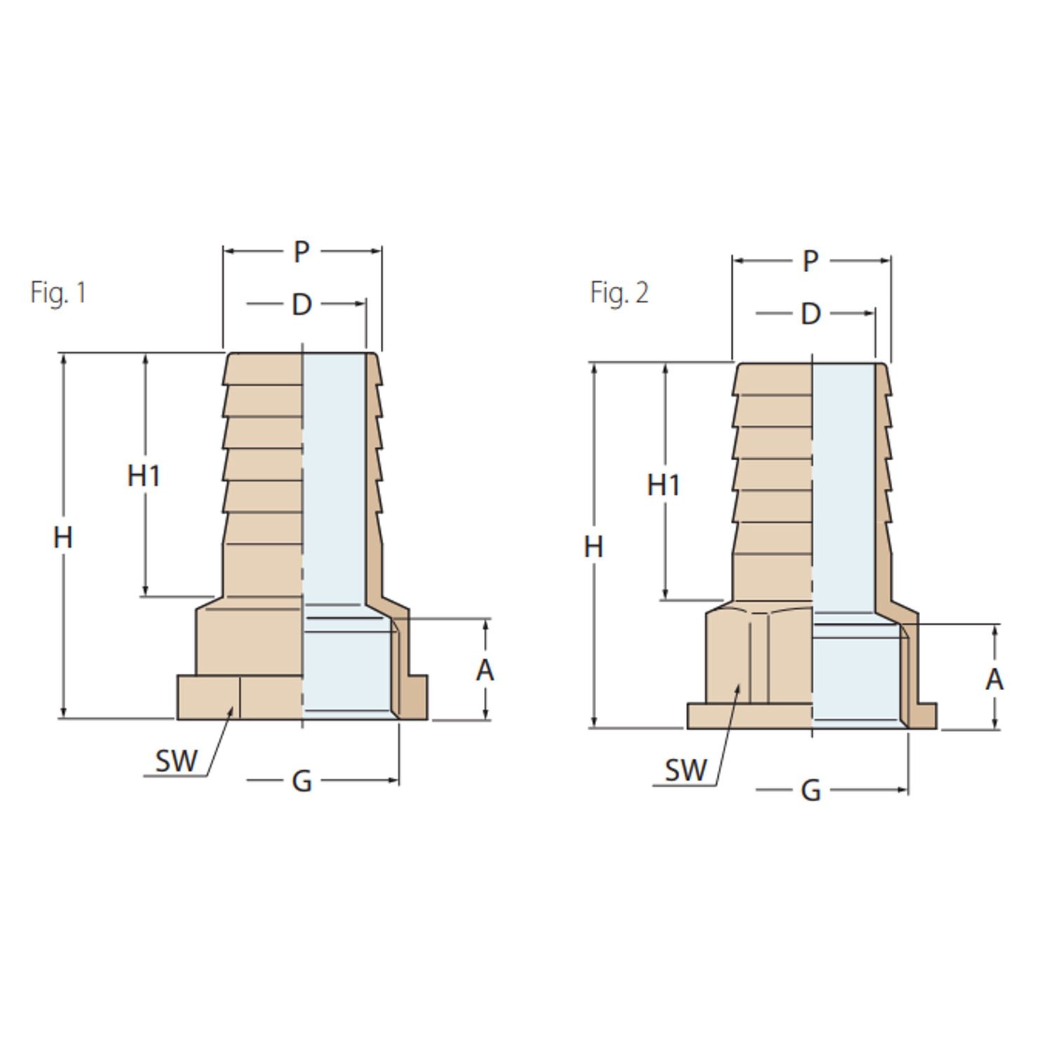 Guidi Letkuliitin Sisäkierteellä Pronssista